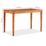 244958 Dining Table Solid Wood 118x60x76 cm