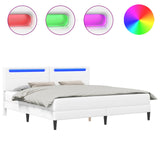Bed Frame with LED Strip Lights White 180 x 200 cm Faux Leather 3415287