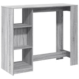 ZNTS Bar Table with Shelf Grey Sonoma 124x46x103.5 cm Engineered Wood 854396