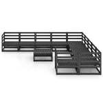 ZNTS 11 Piece Garden Lounge Set Solid Pinewood 3076013