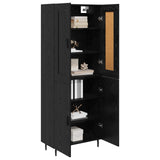 Highboard 2 pcs Black Oak Engineered Wood 3416233
