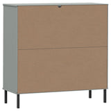 Bookcase with Metal Legs Grey 90x35x90.5 cm Solid Wood OSLO 351016
