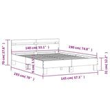 Bed Frame Concrete grey Engineered wood Double Durable 3207437