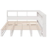 Bookcase Bed without Mattress White 135x190cm Solid Wood Pine 3324515