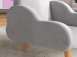 Kids Armchair Toddler Sofa Children Chair with Arm Rest, Wooden Frame, Velvet, PP Legs, Cloud Shape, T3398P347656