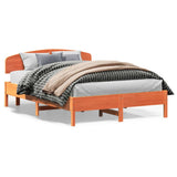 Bed Frame without Mattress Wax Brown 120x200 cm Solid Wood Pine 3207216