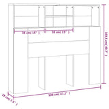 ZNTS Headboard Cabinet Smoked Oak 120x19x103.5 cm 817246