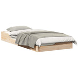 Bed Frame Brown 90 x 200 cm Solid Pine Wood 873388