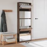 Shoe Cabinet with Mirror 5-Layer Brown Oak 63x17x169.5 cm 3228285