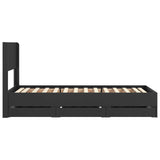 Bed Frame with Storage and Headboard Black 90 x 200 cm 3414336