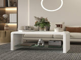 Curved Two-Tier Coffee Table - High Gloss White T3398P343525