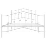 ZNTS Metal Bed Frame without Mattress with Footboard White 107x203cm 373852