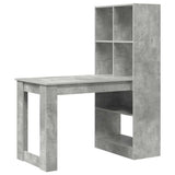 Desk with Shelf Concrete Grey 122 x 67 x 145 cm Engineered Wood 3337260