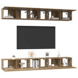 TV Cabinet Set Wall-mounted 6 pcs Artisan Oak Engineered Wood 3393476