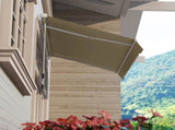 2.5x2 m Manual Retractable Awning-Beige Canopy/White Frame T3398P314125