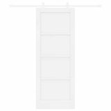 Sliding Door Manual White 78 x 202 cm Solid pine wood and steel 3333555