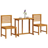 Garden Bistro Set 3 pcs Brown Solid Acacia Wood 3328694