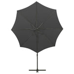 ZNTS Cantilever Garden Parasol with Pole and LED Lights Anthracite 300 cm 312338