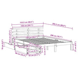 Bed Frame with Drawers without Mattress White 150x200 cm King Size 3302013
