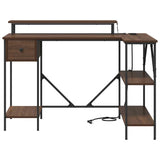 Desk with Drawer Brown Oak 120 x 79 x 86.5 cm Engineered Wood 859404