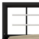 Bed Frame without Mattress Black and White Metal 160x200 cm 284554
