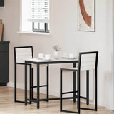 Table White 100 x 50 x 77 cm Engineered Wood and Steel 873785