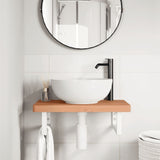 Basin Shelf Wall Mounted Steel and Solid Wood Beech 3302376
