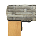 Garden Bench 120 cm Grey Poly Rattan and Solid Acacia Wood 46489