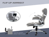 Linen-Look Office Chair, with Adjustable Height and Tension - Grey T3398P344420