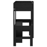 Loft Bed Frame with Desk Black Oak 75 x 190 cm Engineered Wood 3410428