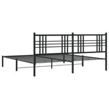 Metal Bed Frame without Mattress with Headboard Black 183x213cm 376329