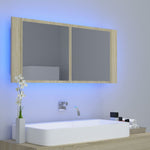 LED Bathroom Mirror Cabinet Sonoma Oak 100x12x45 cm Acrylic 804983