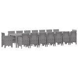 Garden Dining Set with Cushions 17 pcs Light Grey PP 3378667