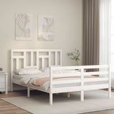 Bed Frame without Mattress White Small Double Solid Wood 3194932