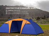 Camping Tent with 2 Bedroom, Living Area and Porch, 4-6 Man Large Tunnel Tent, 2000mm Waterproof, T3398P349003