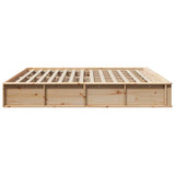Bed Frame Brown 200 x 200 cm Solid Pine Wood 3385703