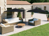 Double Garden Parasol with Steel Pole Black 600x300 cm 312560