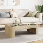 ZNTS Coffee Table with Infinity LED Sonoma Oak 90x50x30 cm 847618