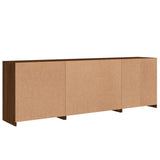 Sideboard with LED Lights Brown Oak 202x37x67 cm 3209050