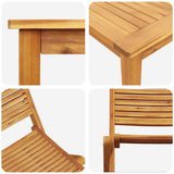 Garden Dining Set Folding 5 pcs Brown Solid Acacia Wood 3375702