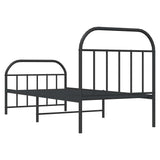 Metal Bed Frame without Mattress with Footboard Black 80x200cm 353644