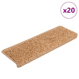 Stair Mats 20 pcs 65x21x4 cm Beige Rectangular Edge 3365853