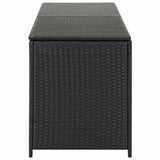Storage Chest Black Poly Rattan, Powder-Coated Steel Large 46474