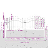 Garden Fence Woerden White 240 x 115 cm Powder-coated steel 42003968