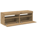 ZNTS TV Cabinets with LED Lights 2 pcs Artisan Oak Engineered Wood 856312