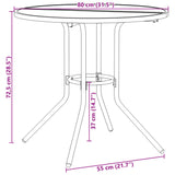 Patio Table Round Anthracite 80x72.5 cm Powder-coated Steel 4009263