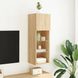 TV Cabinet with LED Lights Sonoma Oak 30.5x30x90 cm 837005