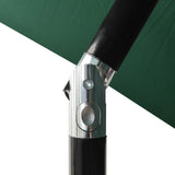 Garden Parasol with LEDs and Steel Pole Green 2x3 m 313786