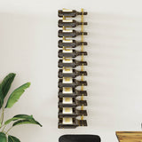 Wall Mounted Wine Rack for 36 Bottles Gold Iron 340888