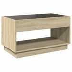 ZNTS Coffee Table with Infinity LED Sonoma Oak 90x50x50 cm 847667